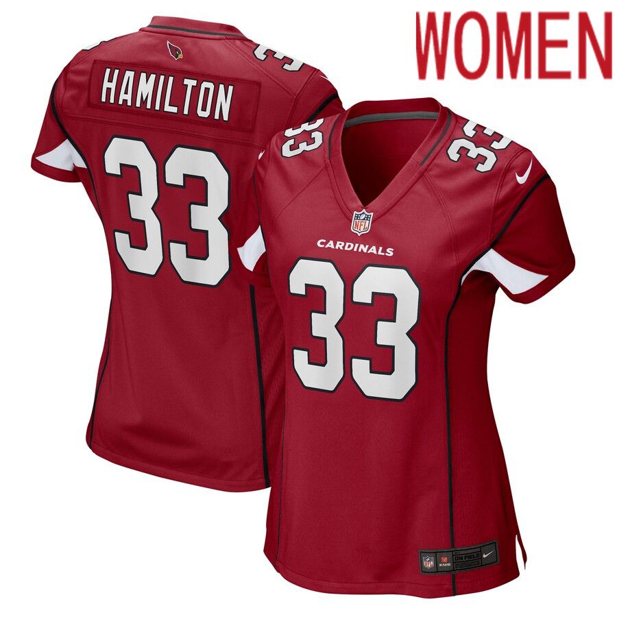 Women Arizona Cardinals 33 Antonio Hamilton Nike Cardinal Game NFL Jersey